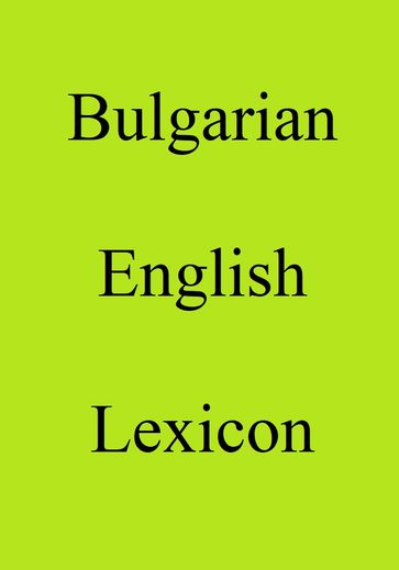 Bulgarian English Lexicon - Trebor Hog