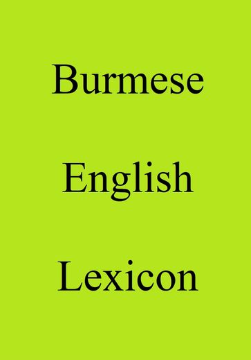 Burmese English Lexicon - Trebor Hog