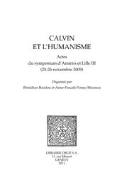 Calvin et l Humanisme