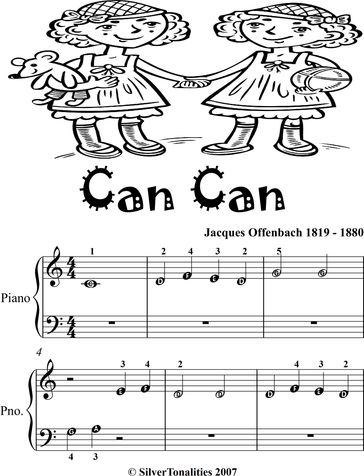 Can Can Beginner Piano Sheet Music Tadpole Edition - Jaques Offenbach