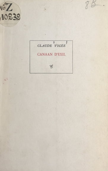 Canaan d'exil - Claude Vigée