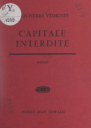 Capitale interdite - Jean-Pierre Védrines