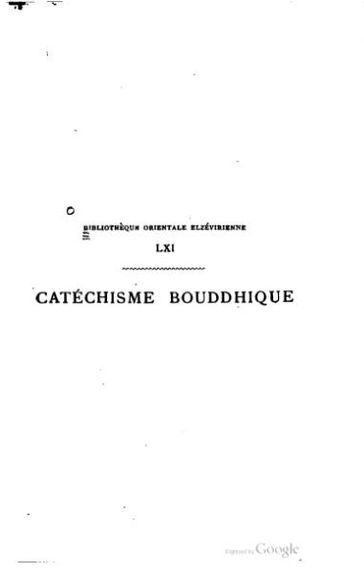 Catéchisme bouddhique - Ernest Leroux - Soubhadra Bhikshou