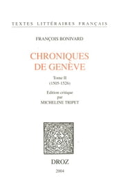 Chroniques de Genève. Tome II, 1505-1526