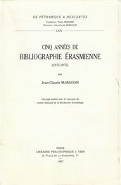 Cinq années de bibliographie érasmienne (1971-1975)