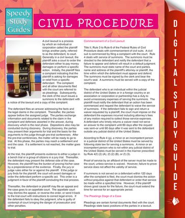 Civil Procedure (Speedy Study Guides) - Speedy Publishing