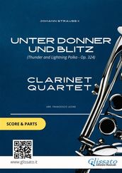 Clarinet Quartet sheet music: Unter Donner und Blitz (score & parts)