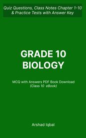 Class 10 Biology MCQ Questions and Answers PDF   10th Grade Biology MCQs PDF e-Book