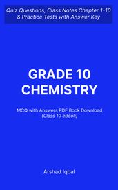 Class 10 Chemistry MCQ Questions and Answers PDF   10th Grade Chemistry MCQs PDF e-Book
