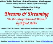 Classical Adlerian Psychology Theme Pack 2: Dreams and Dreaming