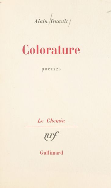 Colorature - Alain Duault - Georges Lambrichs