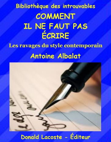 Comment il ne faut pas écrire - Antoine Albalat