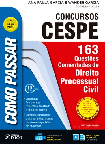 Como passar em concursos CESPE: direito processual civil - Ana Paula Garcia - Wander Garcia