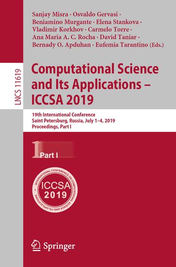 Computational Science and Its Applications  ICCSA 2019