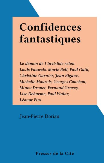 Confidences fantastiques - Jean-Pierre Dorian