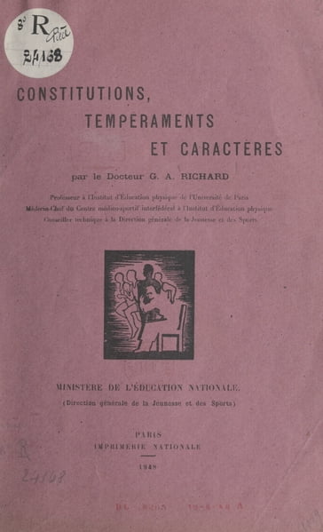 Constitutions, tempéraments et caractères - Georges-André Richard
