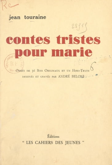 Contes tristes pour Marie - Jean Touraine