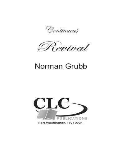 Continuous Revival - Norman Grubb