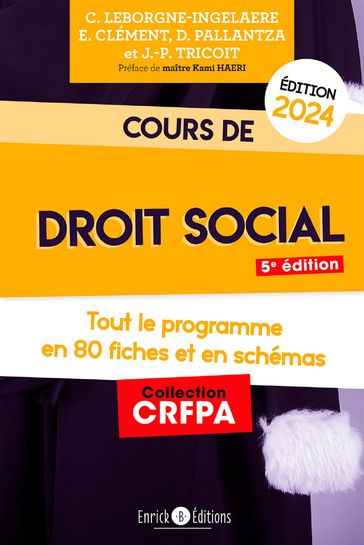 Cours de droit social 2024 - Jean-Philippe Tricoit - Dimitra Pallantza - Céline Leborgne-Ingelaere - Emmanuelle Clement