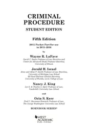 Criminal Procedure, 5th, Hornbook Series, Student Edition, 2015 Pocket Part