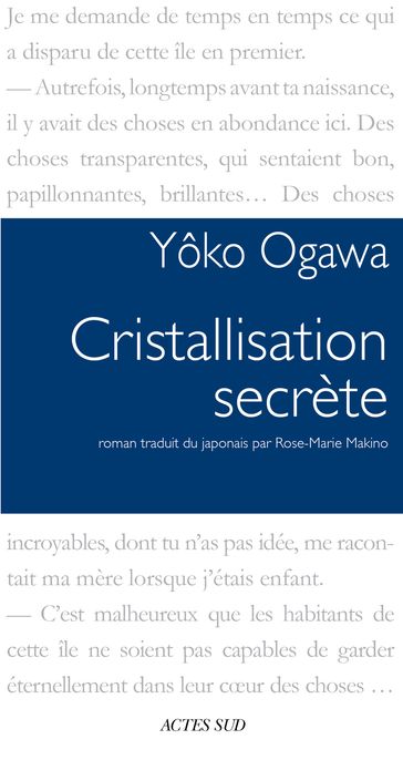 Cristallisation secrète - Yôko Ogawa