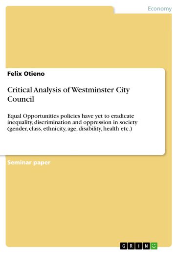 Critical Analysis of Westminster City Council - Felix Otieno