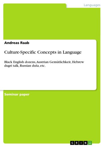 Culture-Specific Concepts in Language - Andreas Raab
