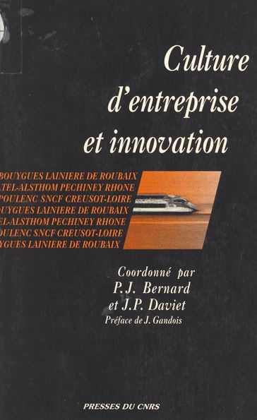 Culture d'entreprise et innovation - Philippe Jacques Bernard