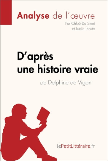 D'après une histoire vraie de Delphine de Vigan (Analyse de l'œuvre) - Chloé De Smet - Lucile Lhoste - lePetitLitteraire