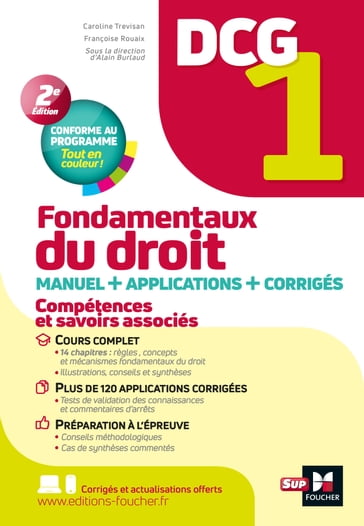DCG 1 - Fondamentaux du droit - Manuel et applications - Caroline Trevisan - Alain Burlaud
