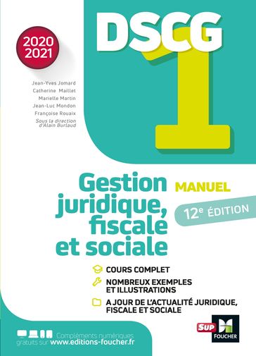 DSCG 1 - Manuel et applications - Millésime 2020-2021 - Alain Burlaud - Françoise Rouaix - Jean-Luc Mondon - Jean-Yves Jomard