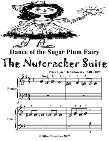Dance of the Sugar Plum Fairy the Nutcracker Suite - Beginner Piano Sheet Music Tadpole Edition - Silver Tonalities