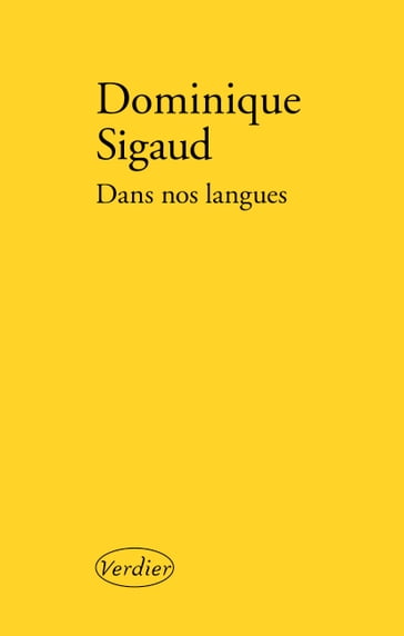 Dans nos langues - Dominique Sigaud