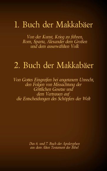 Das 1. und 2. Buch der Makkabäer, das 6. und 7. Buch der Apokryphen aus der Bibel - Hermann Menge