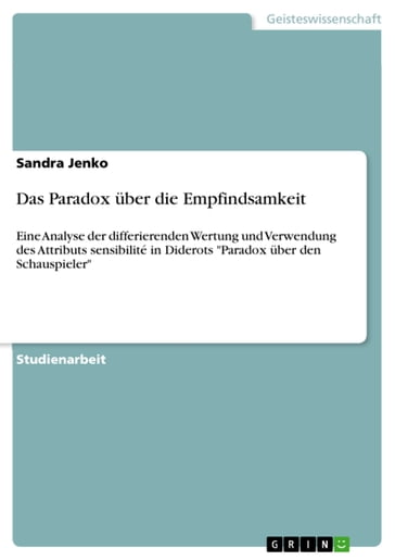 Das Paradox über die Empfindsamkeit - Sandra Jenko