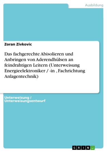 Das fachgerechte Abisolieren und Anbringen von Aderendhülsen an feindrahtigen Leitern (Unterweisung Energieelektroniker / -in , Fachrichtung Anlagentechnik) - Zoran Zivkovic