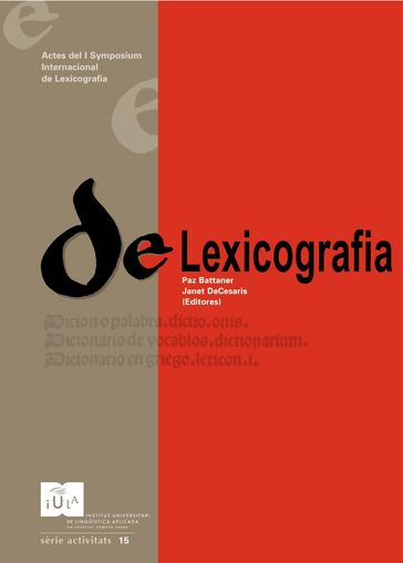 De Lexicografia - Battaner Arias - Janet - PAZ - DeCesaris Ward