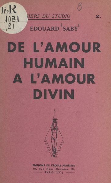 De l'amour humain à l'amour divin - Édouard Saby