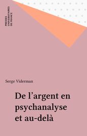 De l argent en psychanalyse et au-delà