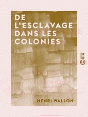 De l esclavage dans les colonies - Pour servir d introduction à l Histoire de l esclavage dans l antiquité