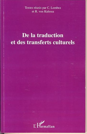 De la traduction et des transferts culturels - Harmattan