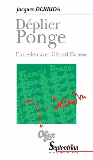 Déplier Ponge - Gérard Farasse - Jacques Derrida