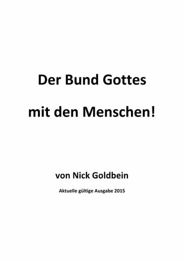 Der Bund Gottes mit den Menschen - Nick Goldbein