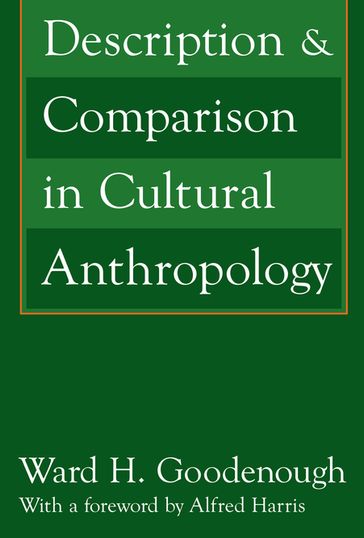 Description and Comparison in Cultural Anthropology - Alfred Harris