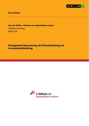 Designated Sponsoring als Dienstleistung im Investmentbanking - Marc Richter
