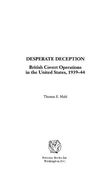 Desperate Deception - Thomas E. Mahl