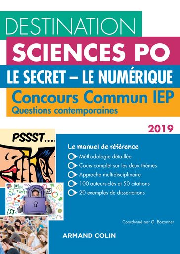 Destination Sciences Po - Le Secret, Le Numérique - Concours commun IEP - Grégory Bozonnet