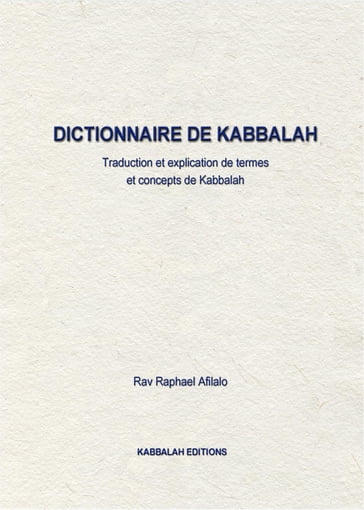 Dictionaire de Kabbalah - Raphael Afilalo