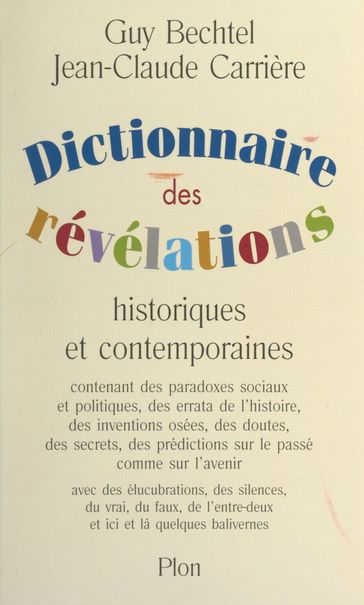 Dictionnaire des révélations - Guy Bechtel - Jean-Claude Carrière
