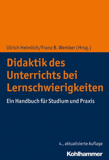 Didaktik des Unterrichts bei Lernschwierigkeiten - Rainer Benkmann - Tatjana Eckerlein - Andrea Garufo - Markus Gebhardt - Manfred Grohnfeldt - Matthias Grunke - Meike Grußing - Uta Hasel-Weide - Clemens Hillenbrand - Gotthilf Gerhard Hiller - Thomas Hofsass - Sarah Jandl - Jana Jungjohann - Stephan Kehl - Gerhard Klein - Turid Knaak - Katja Koch - Susanne Kuratli - Birgit Lutje-Klose - Elisabeth Moser Opitz - Sandra Mubaraka - Ada Sasse - Margret Schmassmann - Andrea Christine Schmid - Susanne Schnepel - Wilma Schonauer-Schneider - Joachim Schroeder - Norbert Sommer-Stumpenhorst - Elmar Souvignier - Renate Valtin - Judith Vriesen - Erich Weigl - Birgit Werner - Rolf Werning